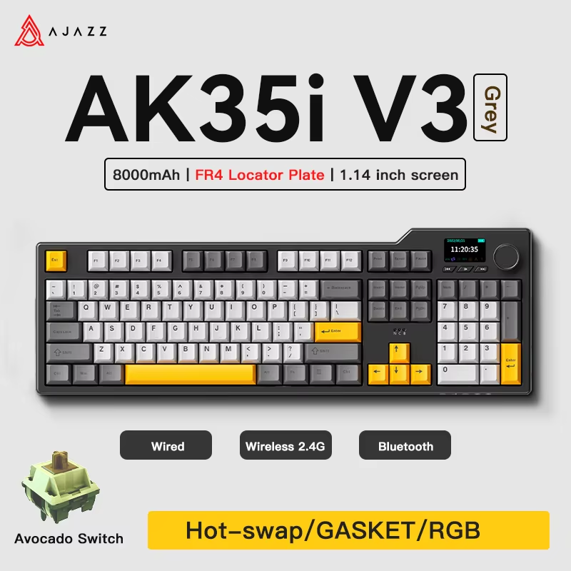 Gaming Keyboard Hot Swappable - Ajazz AK35I V3/V4 MAX Tri-Modus Kabelgebundene