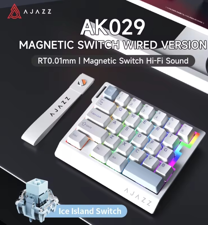 Gaming Keyboard Mini - AK029 Kabelgebundene Einhand-Gaming-Tastatur mit HE Magnetschaltern,