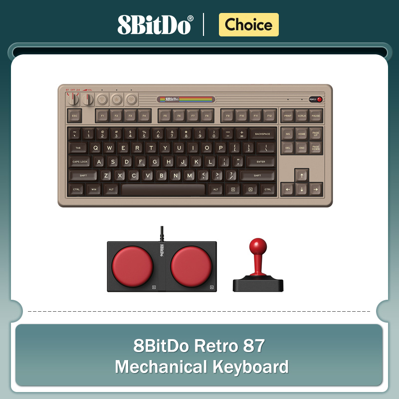 Gaming Keyboard Hot Swappable - 8BitDo Retro mechanische Tastatur, BT/2,4G/USB-C Hot-Swap-fähige