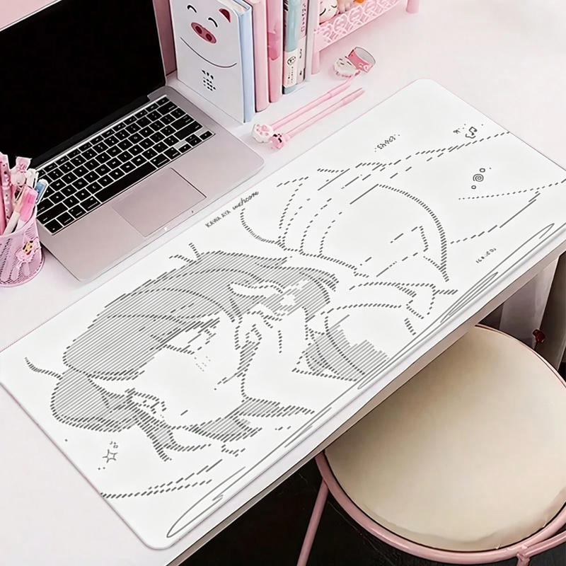 Gaming Keyboard Nearby - 1 Stück Leder-Mauspad Anime Engel-Mädchen Y2k