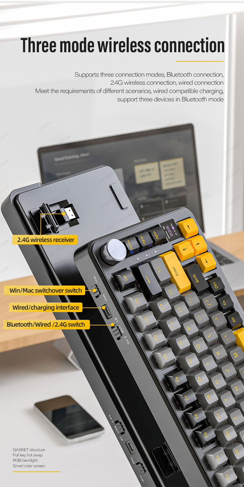 2024 Neue AL66 Mechanische Tas – Gaming Keyboard Hot Swappable Bewertung und Preis
