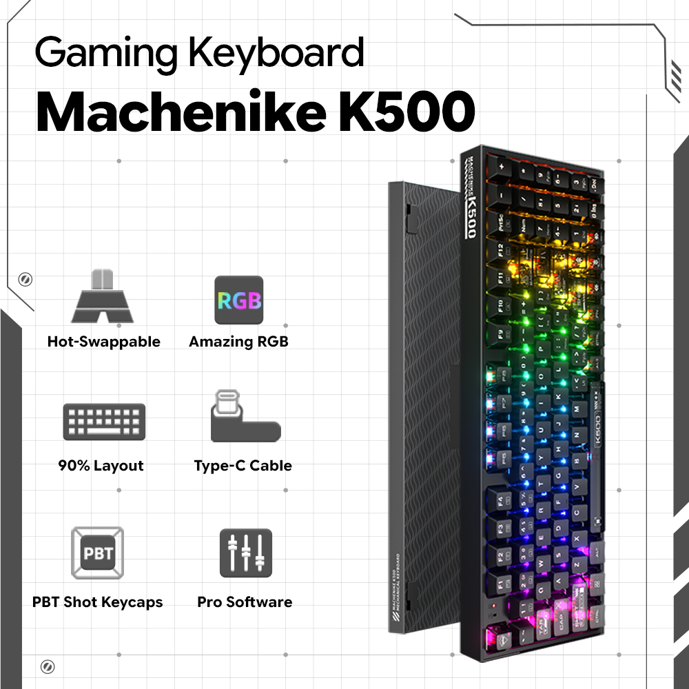 Machenike K500-B94 V2 Kabelgeb – Gaming Keyboard Hot Swappable Bewertung und Preis