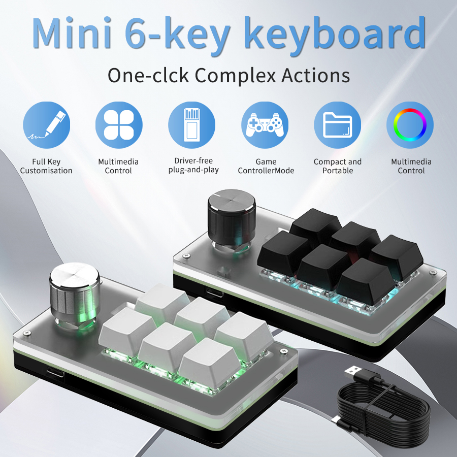 RGB 6 Tasten 1 Drehregler Anpa – Gaming Keyboard Hot Swappable Bewertung und Preis