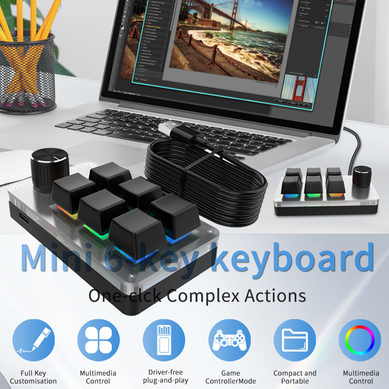RGB 6 Tasten 1 Drehregler Anpa – Gaming Keyboard Hot Swappable Bewertung und Preis