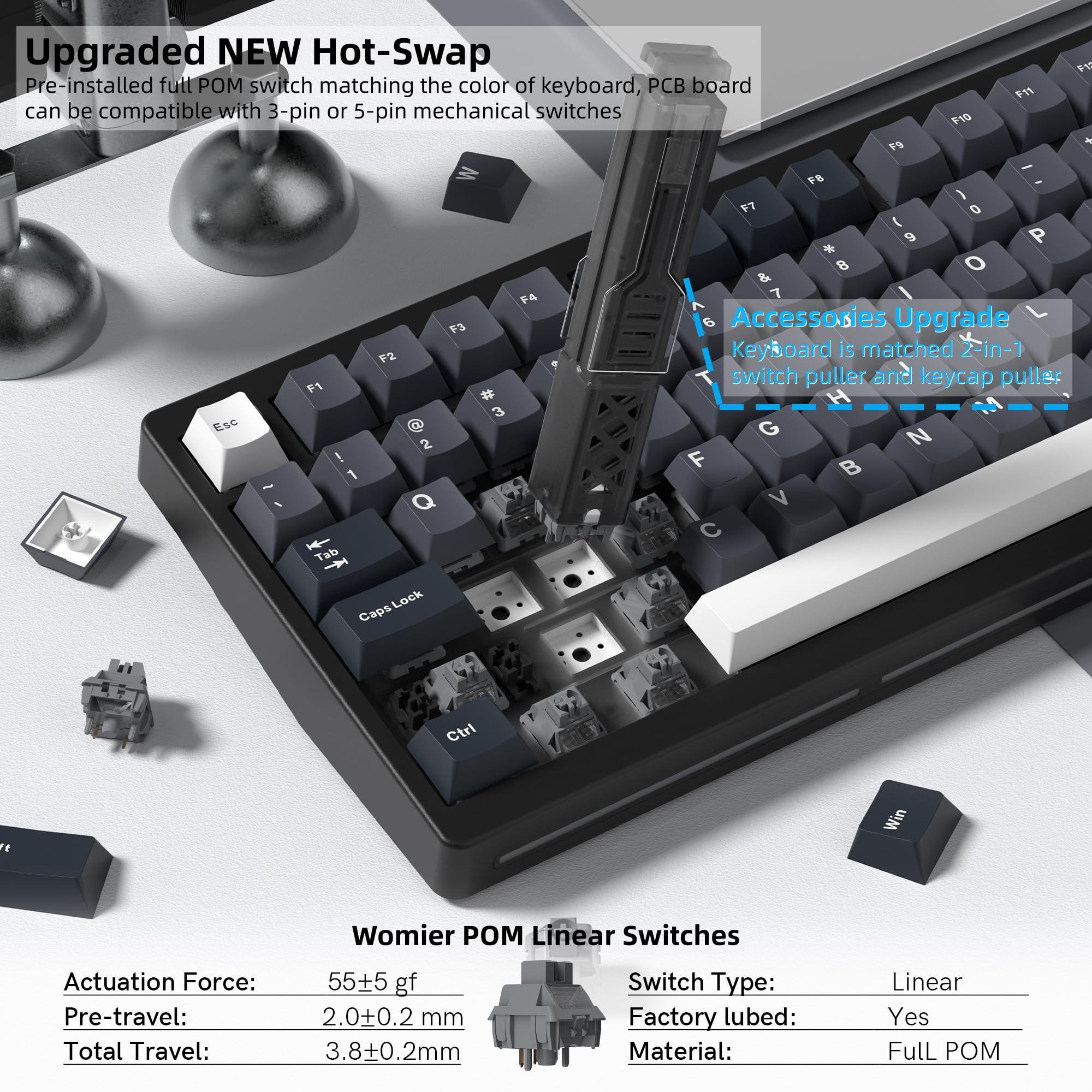 Womier MT75 Kabellose Mechanis – Gaming Keyboard Thocky Bewertung und Preis